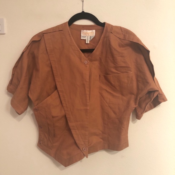 Vintage Tops - VINTAGE brown linen top